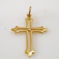 Продаден! златен кръст -троица- 1.00 грама / 14 карата, снимка 2 - Колиета, медальони, синджири - 13309161
