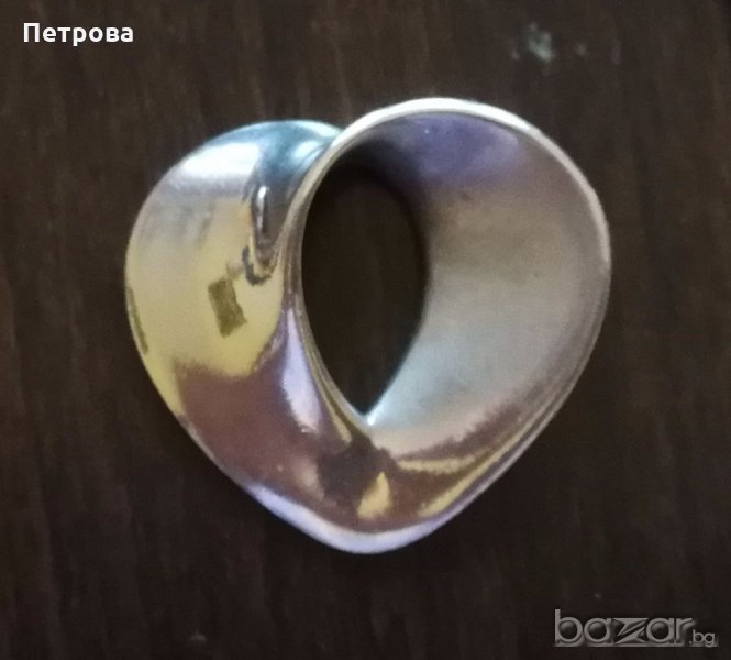 Масивна сребърна висулка сърце, снимка 1