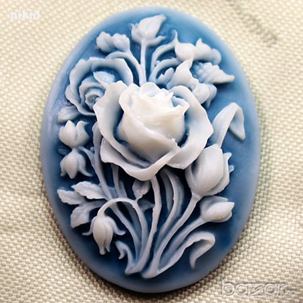  овал букет рози цветя силиконов молд форма украса декор торта фондан шоколад и др, снимка 1