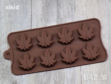 8 Maple Мейпъл листа лист клен  дълбок силиконов молд за шоколад бонбони желе гипс фондан лед и др, снимка 1