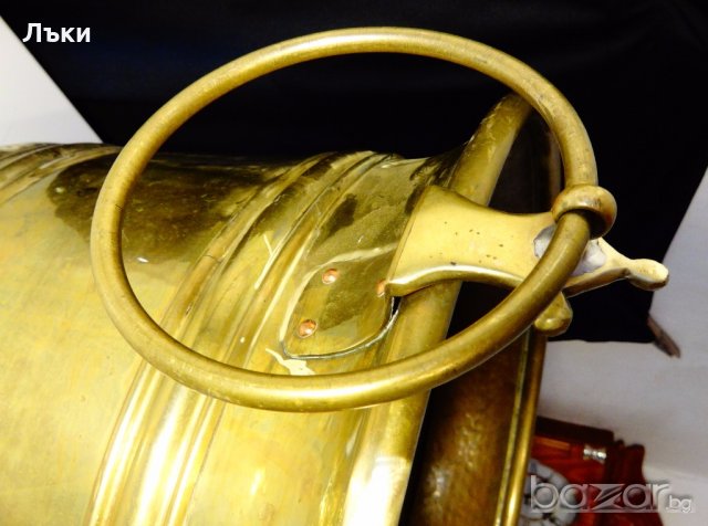Бронзов котел,менче,съд за дърва,кашпа 30 литра. , снимка 4 - Антикварни и старинни предмети - 20104828