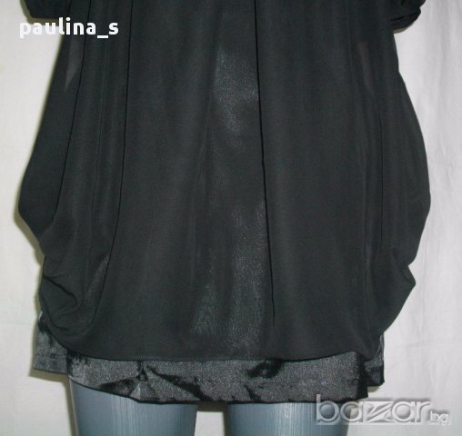 Уникална черна рокля / копринен сатен и органза / "YSL" , снимка 3 - Рокли - 18008668