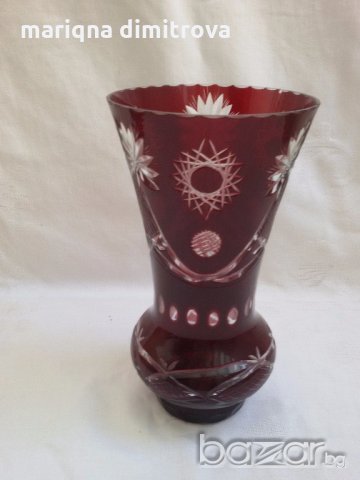 ваза цветен червен кристал , снимка 9 - Антикварни и старинни предмети - 18994449