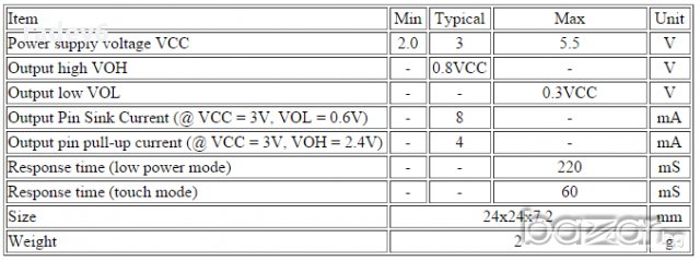 Ардуино: TTP223B дигитален тъч сензор - капацитивен , снимка 2 - Друга електроника - 11534861
