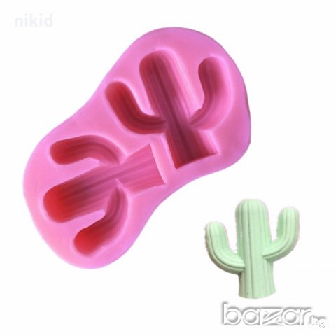 Кактуси кактус силиконов молд форма декорация украса фондан торта мъфини и др