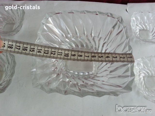 Ретро кристални купички и купа , снимка 7 - Антикварни и старинни предмети - 20598925