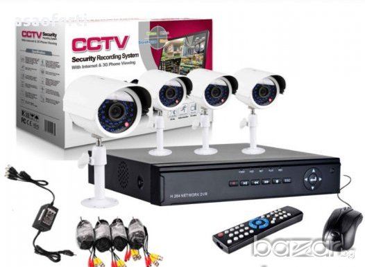 Пълен Пакет Hd 4 камери Система за видеонаблюдение и охрана четириканална промоция, снимка 2 - Камери - 10777122
