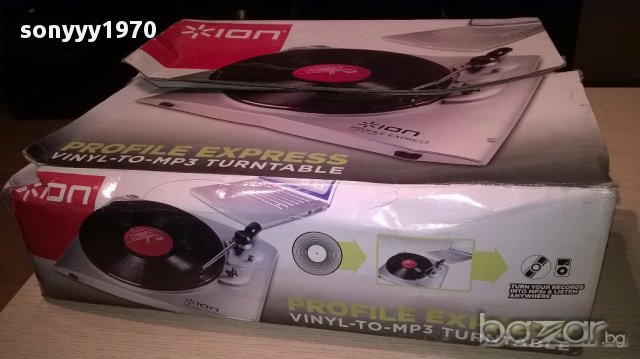 Ion-profile express-vinyl to mp3 turnable-в кашон-внос англия, снимка 7 - Ресийвъри, усилватели, смесителни пултове - 16846216