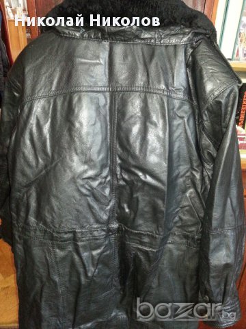 Мъжка кожена шуба с топла подплата, снимка 3 - Якета - 13357291