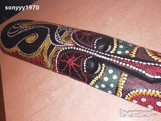 поръчана-голяма цветна маска за стена-80х17х8см-дървена с релеф, снимка 17 - Колекции - 21007869