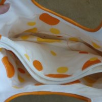 Бяла чанта с оранжеви кантове, снимка 4 - Чанти - 19647046