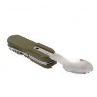 Нов джобен комплект за излет пикник нож вилица лъжица калъф милитари цвят зелен, снимка 3 - Ножове - 20413148