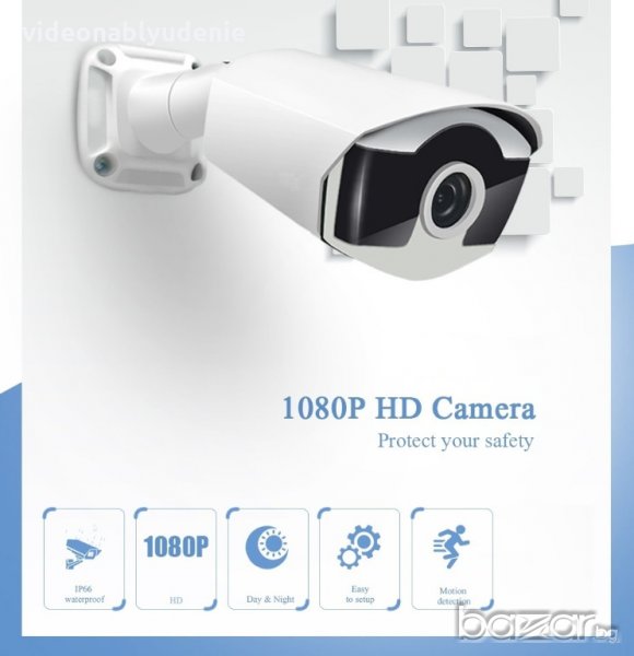 Метална FULL HD TVI TURBO HD 1080р 2mpx SONY IMX323+V30E 4 ARRAY IR-CUT УдароустВодоустойчива Камера, снимка 1