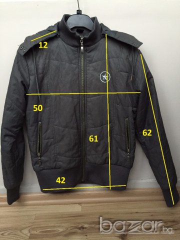 Дамско яке CONVERSE оригинал, size S, сиво с МЕТАЛНИ ОТБЛЯСЪЦИ, с надпис на гърба, с вата, НОВО, снимка 4 - Якета - 12955111