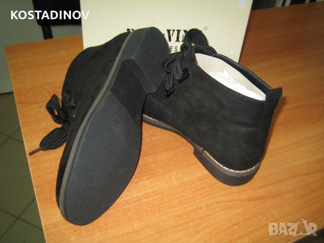 Дамски обувки кларк- 66 черен велур-намаление, снимка 4 - Дамски боти - 22755988