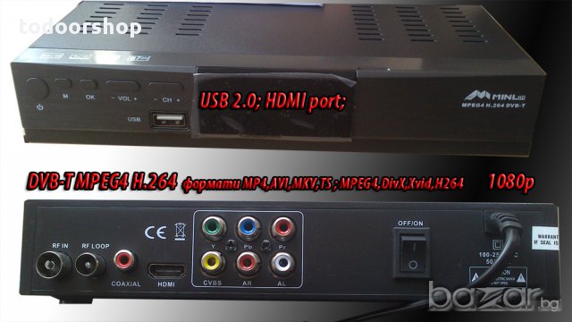 Тунер декодер за цифрова ефирна телевизия Dvb-t Mpeg4 H.264., снимка 2 - Приемници и антени - 10181074