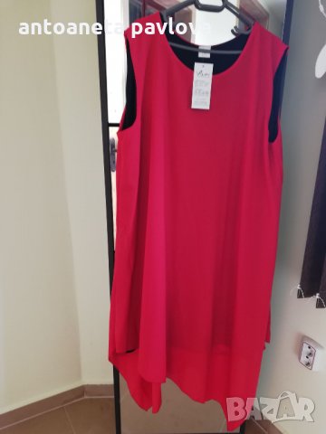 асиметрична рокля в  червено макси , снимка 3 - Рокли - 24971654