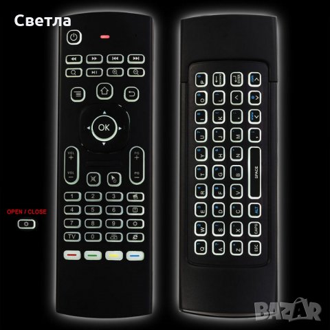 3 в 1 Смарт дистанционно с въздушна мишка и клавиатура MX-3 за компютър и Android TV BOX ГАРАНЦИЯ, снимка 4 - Дистанционни - 23301629