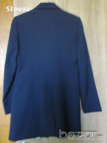 Елегантно тъмносиньо дамско сако/манто/ "sislay " №42-44, снимка 2 - Сака - 8491101