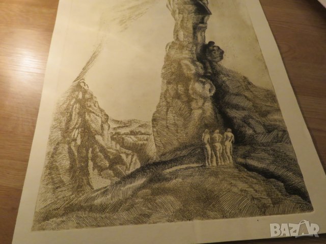 картина  Желани върхове, борба и копнеж в една картина Елка Будинова Найденова /1932г. - 2016г./, снимка 2 - Антикварни и старинни предмети - 24874671