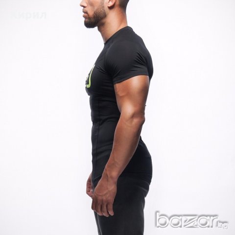 Мъжки спортни тениски за фитнес Gym Aesthetics ЧЕРНА, снимка 3 - Тениски - 20084220