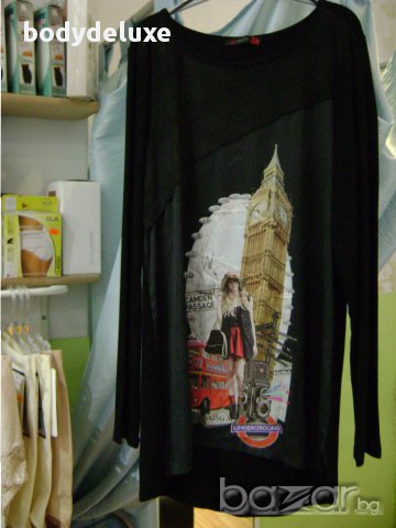 черна памучна туника, снимка 2 - Туники - 15950335
