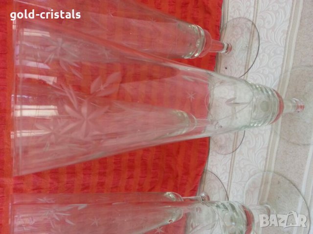 ретро стъклени чаши гравирани , снимка 7 - Антикварни и старинни предмети - 22999919