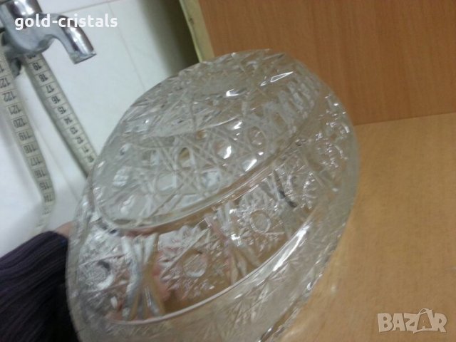  кристална купа овална, снимка 10 - Антикварни и старинни предмети - 24537685