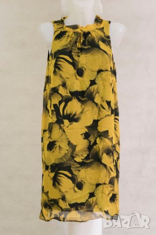 Рокля в черно и жълто марка Conquista - S, снимка 2 - Рокли - 21670786