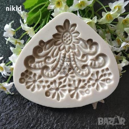 Склонове паднали цветя силиконов молд форма декорация торта фондан шоколад и др.