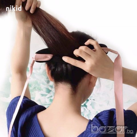 магически дунапрен с дупка и лента за кок за прическа , снимка 4 - Аксесоари за коса - 19374886