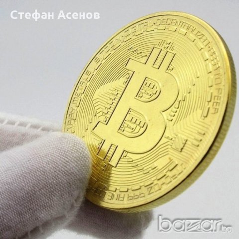Bitcoin монета - позлатена колекционерска Биткоин, снимка 3 - Нумизматика и бонистика - 21135462