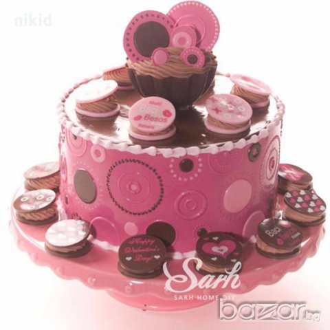 4 ВИД кръг вълни завъртулки цветя големи релефни текстурни пластмасови стенсил подложки отпечатък , снимка 3 - Кухненски принадлежности - 19325385