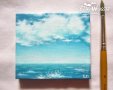 Картина миниатюра "Море" - акрил върху платно със стативче, снимка 3