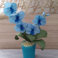 Цветя от хартия-орхидея, снимка 6 - Изкуствени цветя - 24675846