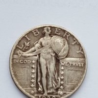 USA QUARTER Standing Dollar 1930 Philadelphia Mint  VF-:EF, снимка 5 - Нумизматика и бонистика - 20199659