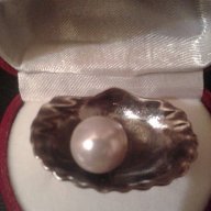 Уникален дизайнерски сребърен пръстен с перла, снимка 1 - Пръстени - 14513046