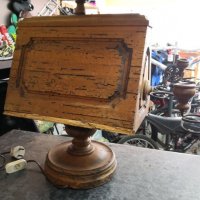 Стара настолна лампа дърво/месинг, снимка 7 - Антикварни и старинни предмети - 24645021