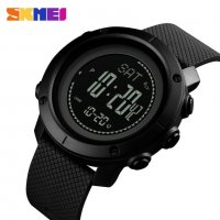 SKMEI черен спортен часовник алтиметър барометър термометър компас идр. , снимка 3 - Мъжки - 24320121
