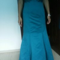 Петролена рокля тип русалка, снимка 2 - Рокли - 22601525