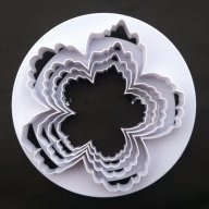 сет 4 огромни пластмасови резци форми за направа рошаво голямо цвете божур украса торта фондан резец, снимка 2 - Форми - 15457399