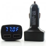 Двойно USB зарядно за кола 3.1A термометър, амперметър Волтметър 4 в 1, снимка 3 - Аксесоари и консумативи - 18580064