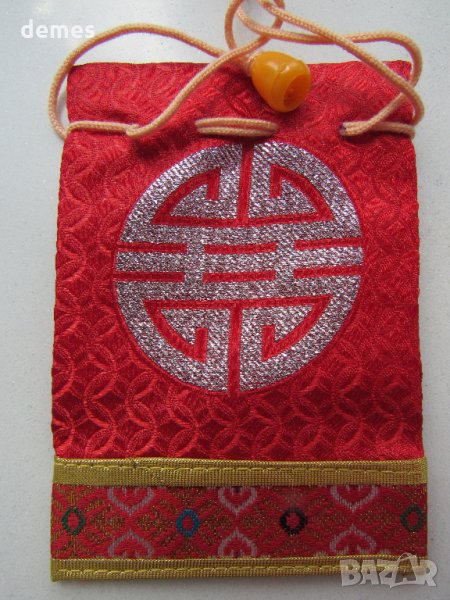 Традиционна торбичка тип пунгия от плат DELL от Монголия-11, снимка 1