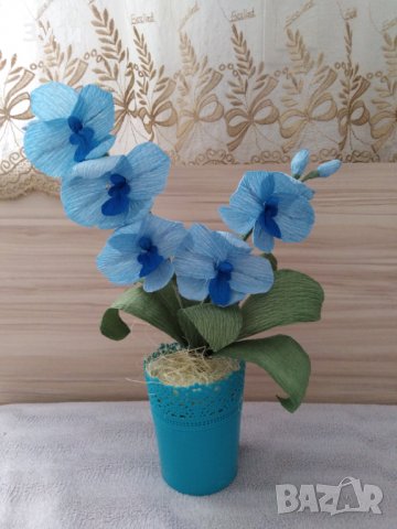 Цветя от хартия-орхидея, снимка 6 - Изкуствени цветя - 24675846