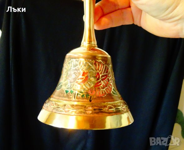 Голяма бронзова камбана 400 гр.,дръжка. , снимка 6 - Антикварни и старинни предмети - 25300958