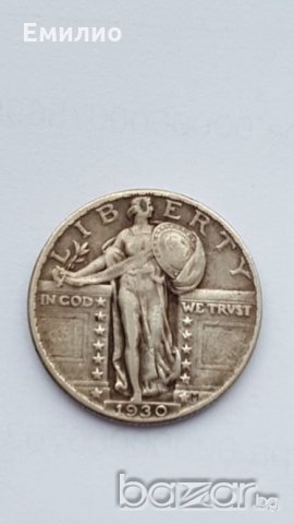 USA QUARTER Standing Dollar 1930 Philadelphia Mint VF-:EF, снимка 5 - Нумизматика и бонистика - 20199659