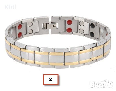  Магнитна гривна за регулиране на високо кръвно от неръждаема стомана ТИТАНОВА , снимка 9 - Гривни - 23626728