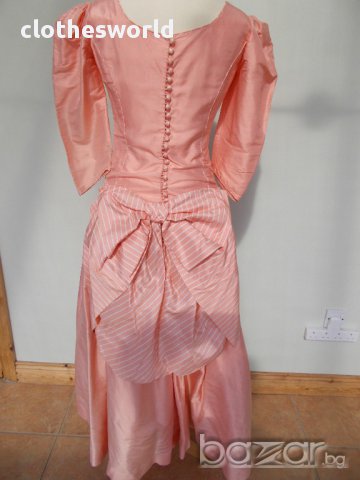 Бална рокля във викториански стил в коралов цвят, снимка 14 - Рокли - 11690435