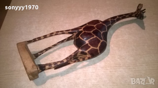 жираф-46х13х8см-дървен-внос швеицария, снимка 3 - Колекции - 26170918