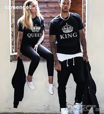 СВЕТИ ВАЛЕНТИН! ЗА ВЛЮБЕНИ! KING & QUEEN LOVE тениски! Поръчай модел С ТВОЯ ИДЕЯ!